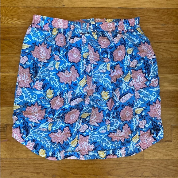 LOFT Blue Floral Skirt - Picture 2 of 4